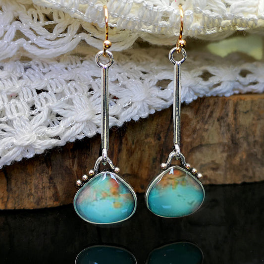 Long Colorful Turquoise Earrings