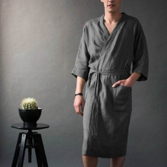 Bathrobe Bath Robe Dressing Gown Loungewear Sleepwear - Mubimart