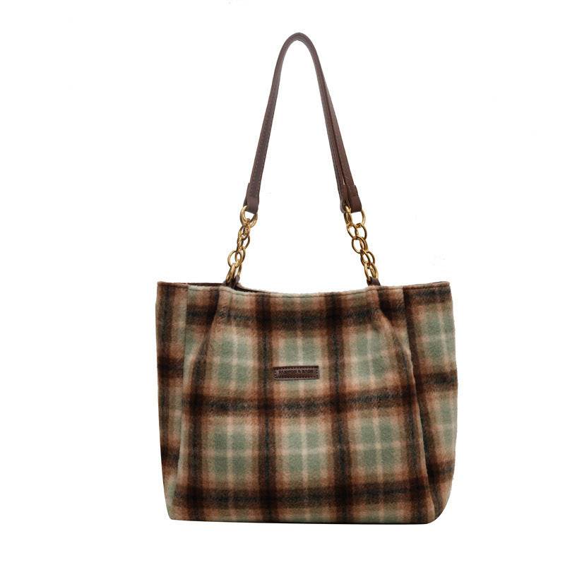 Fashion Personality Plaid Tote Bag For Women - Mubimart