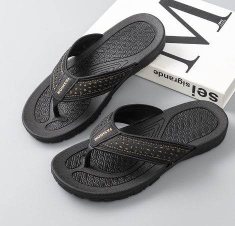 Men's Flip Flops Summer New Comfort Wear-resistant Home Single Strap Slides Outdoor Leisure All-match Flip-flops Men - Mubimart