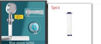Shower Head Water Saving Flow 360 Degrees Rotating With Small Fan ABS Rain High Pressure Spray Nozzle Bathroom Accessories - Mubimart