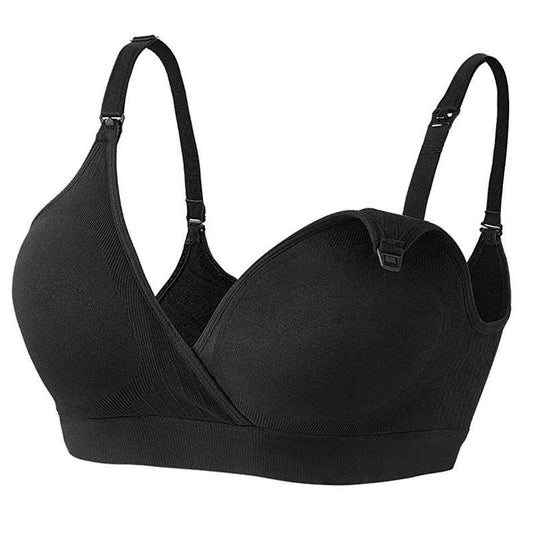 Plus Size Crossover Nursing Bra Front Button - Mubimart