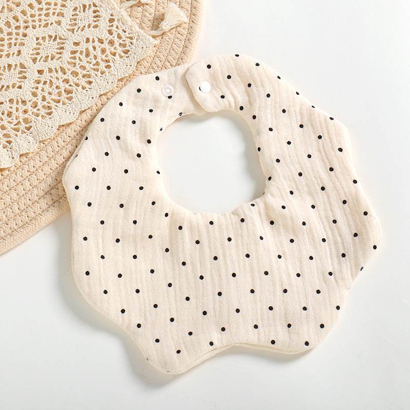 6 Layers Cotton Cloth Petal Bib Children's Saliva Towel Can Rotate 360 Degrees - Mubimart