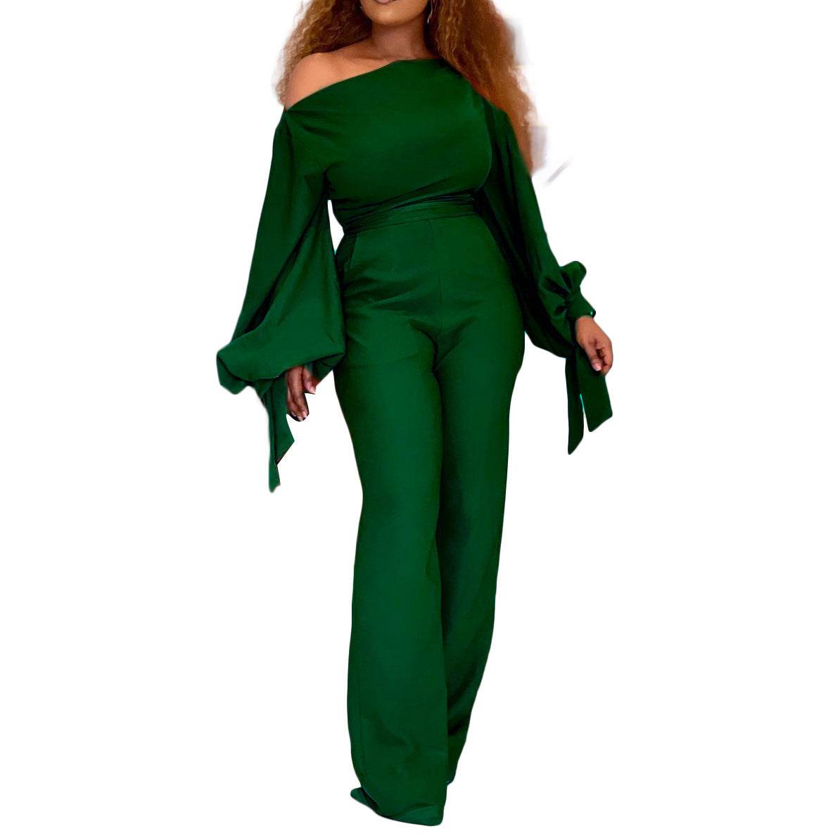 High Waist African Plus Size Wide Leg Jumpsuit - Mubimart