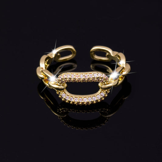 Design Chain Micro Inlaid Zircon Ring