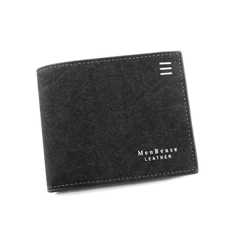 New Personalized Men's Short Wallet Fashion Silk Screen Wallet Men's Frosted Clutch Wallet - Mubimart