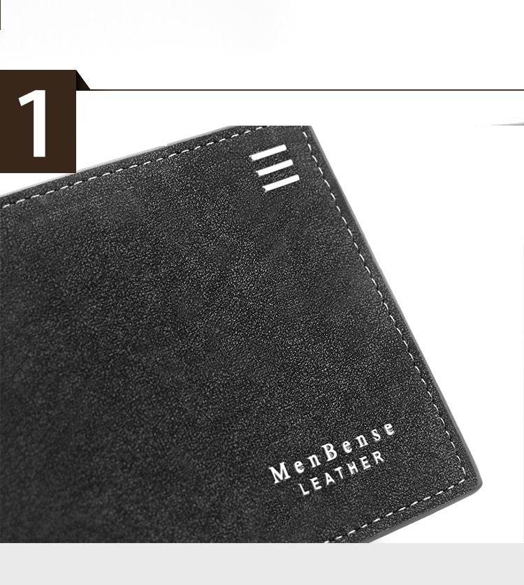 New Personalized Men's Short Wallet Fashion Silk Screen Wallet Men's Frosted Clutch Wallet - Mubimart
