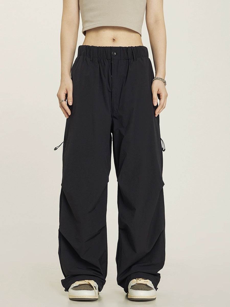 Vintage Pleated Parachute Pants Cargo Pants - Mubimart