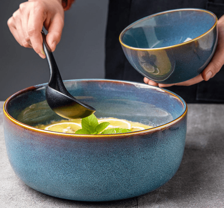 8.5 Inch Large Soup Bowl Ins Style Simple Ceramic Bowl Household Noodle Bowl Personality Large Noodle Bowl Nordic Tableware - Mubimart