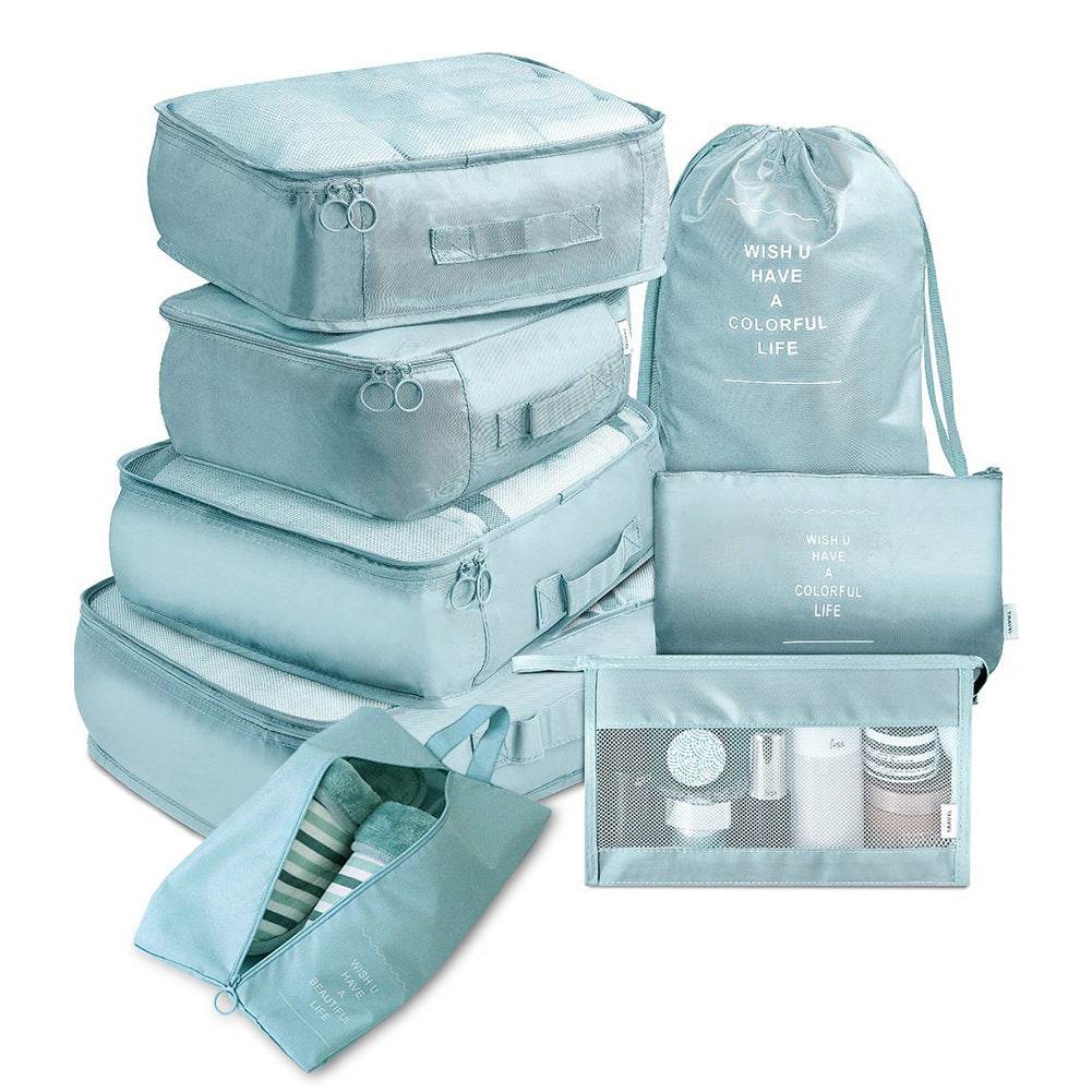 8-piece Set Luggage Divider Bag Travel Storage Clothes Underwear Shoes Organizer Packing Cube Bag - Mubimart