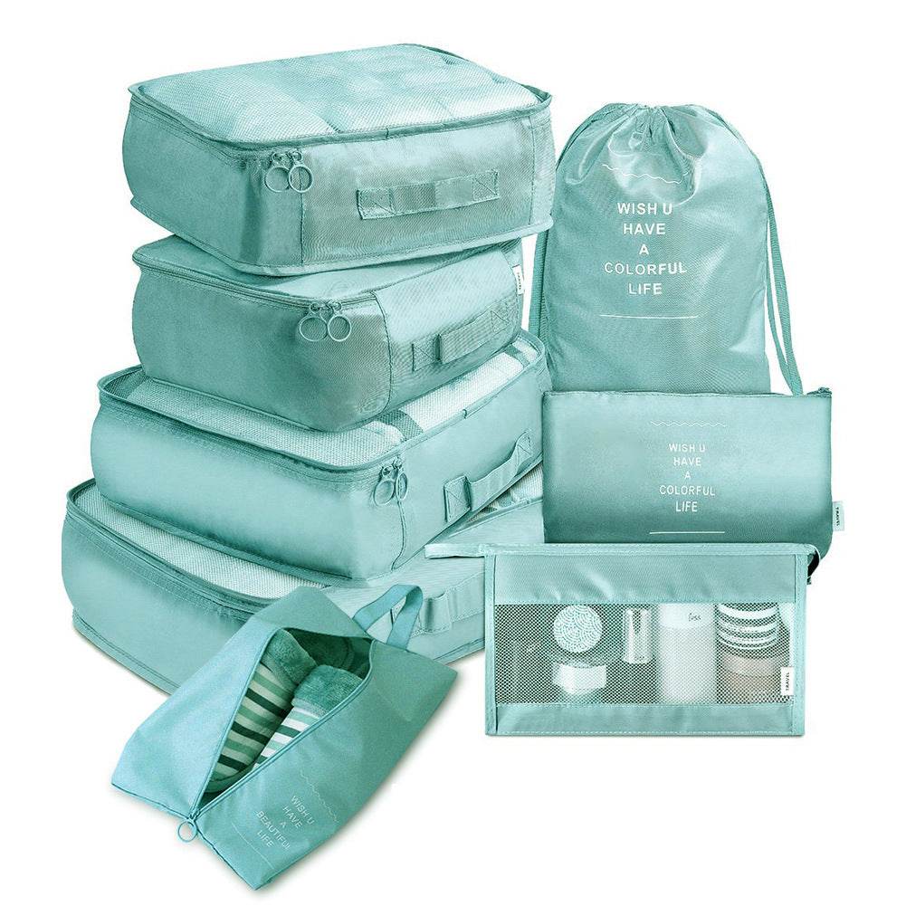 8-piece Set Luggage Divider Bag Travel Storage Clothes Underwear Shoes Organizer Packing Cube Bag - Mubimart
