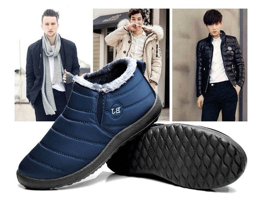 Men Boots Lightweight Winter Shoes For Men Snow Boots Waterproof Winter Footwear - Mubimart