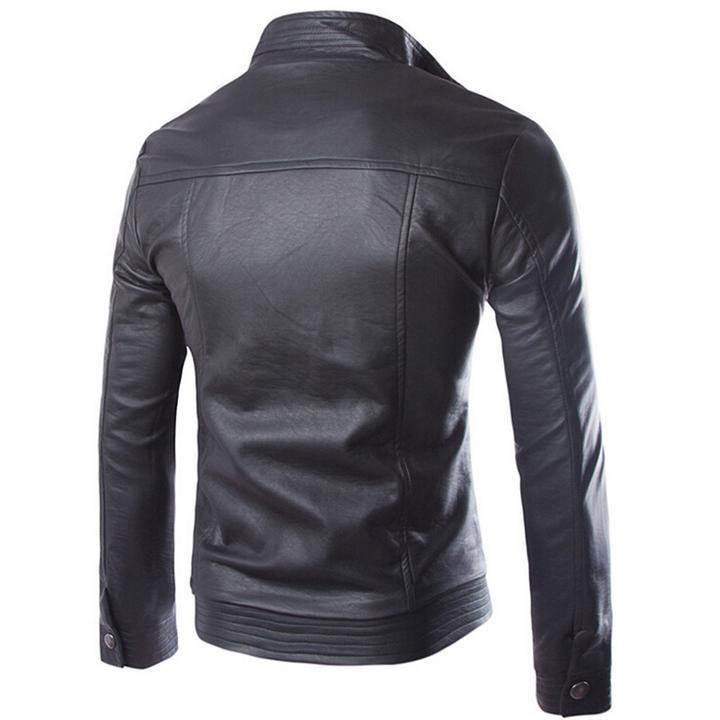 Striven Mens Leather Jacket - Mubimart