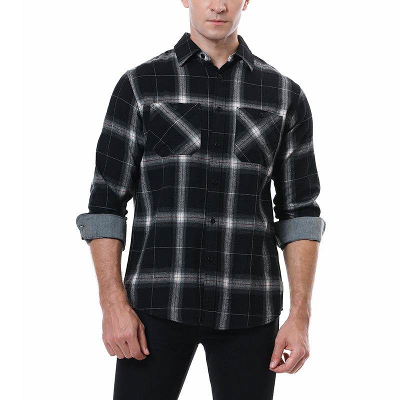 Men's Plaid Flannel Brushed Thermal Shirt - Mubimart