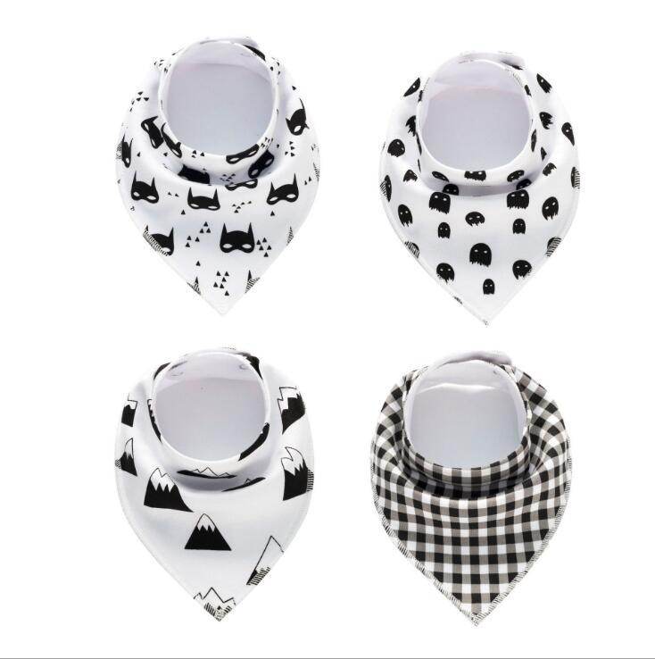 4pcs Lot Bibs Burp Cloth Print Arrow Wave Triangle Baby Bibs Cotton Bandana Accessories - Mubimart