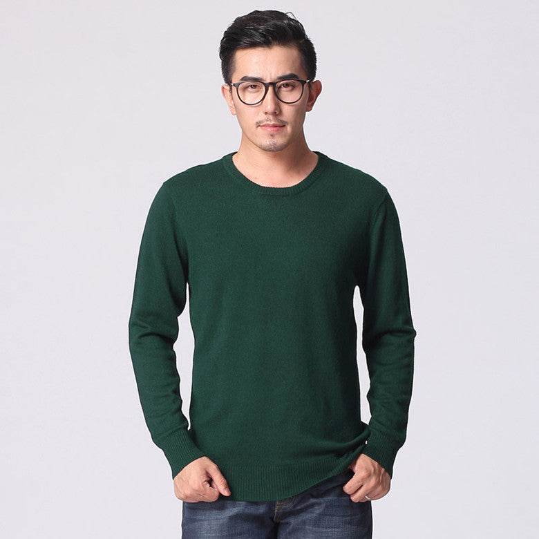 Round neck sweater sweater loose cashmere sweater - Mubimart