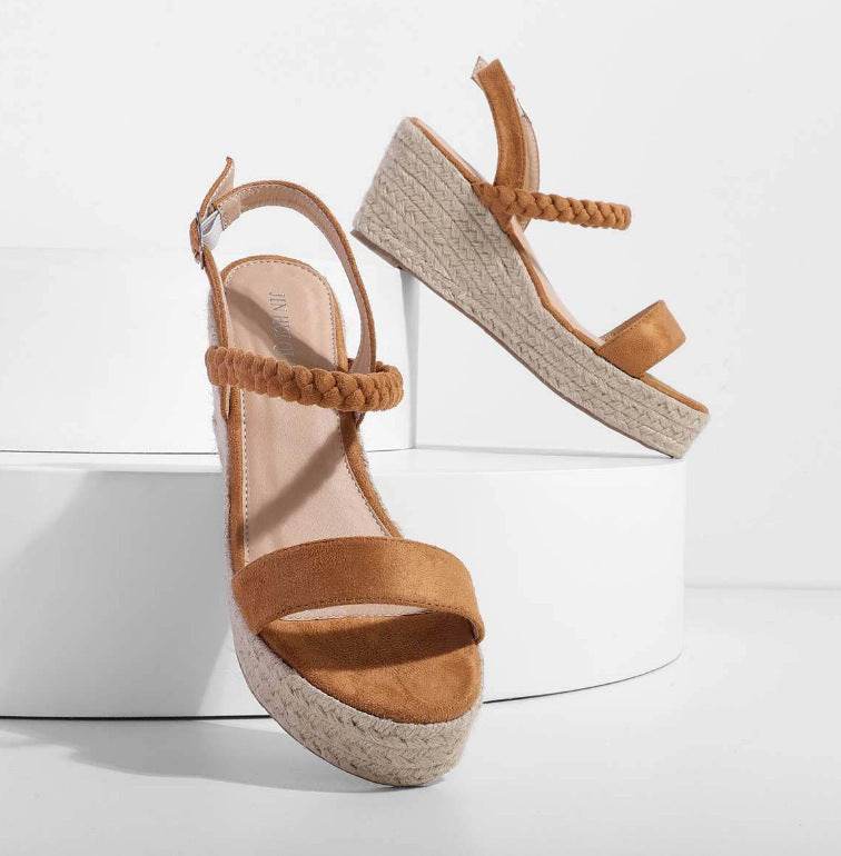 Summer new wedge heel waterproof sandals - Mubimart