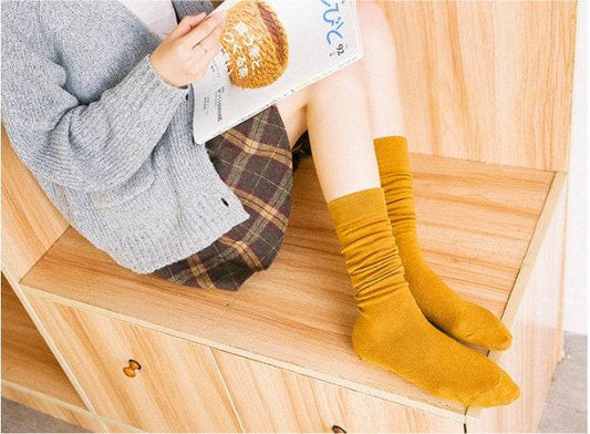 Japanese-style long pile knee socks - Mubimart