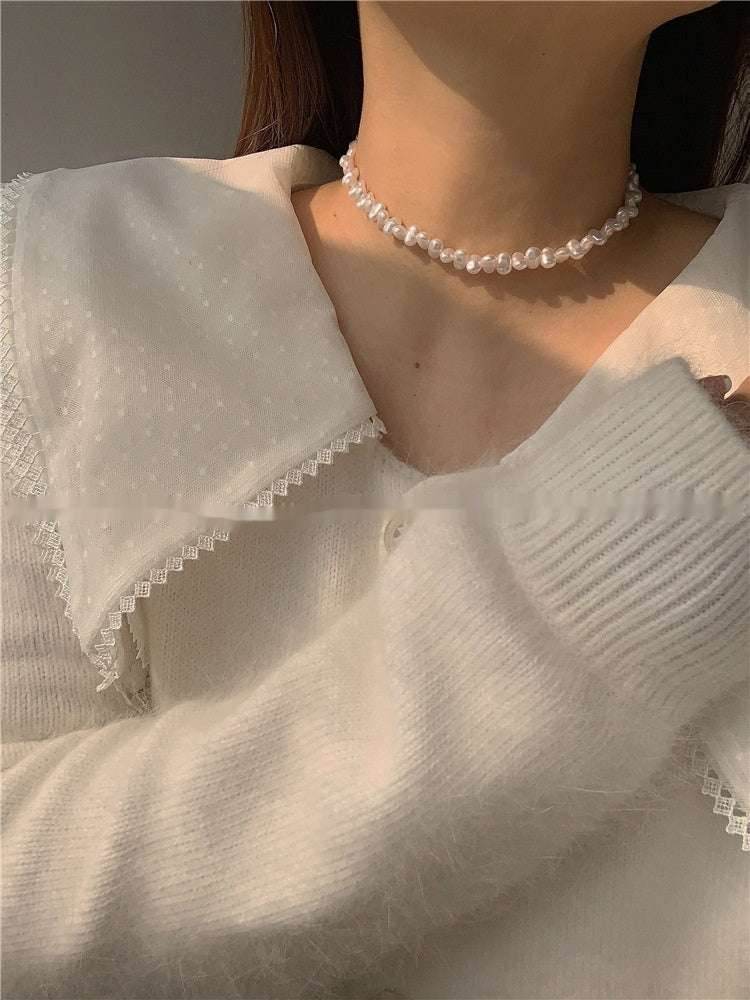 Pearl Necklace Retro Clavicle Chain For Women - Mubimart