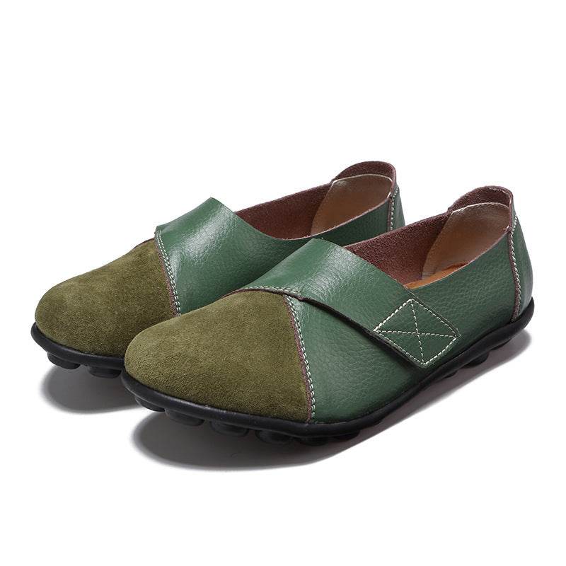 Women Loafers Patchwork Soft Sole Flat Shoes - Mubimart
