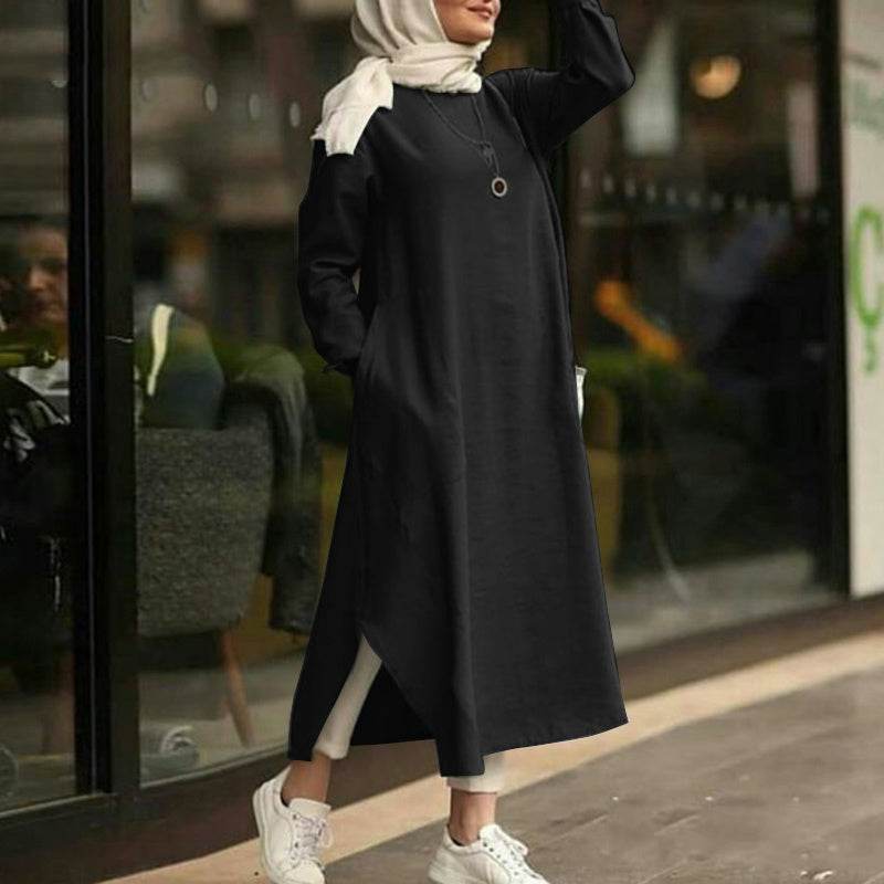 Long sleeve shirt dress - Mubimart
