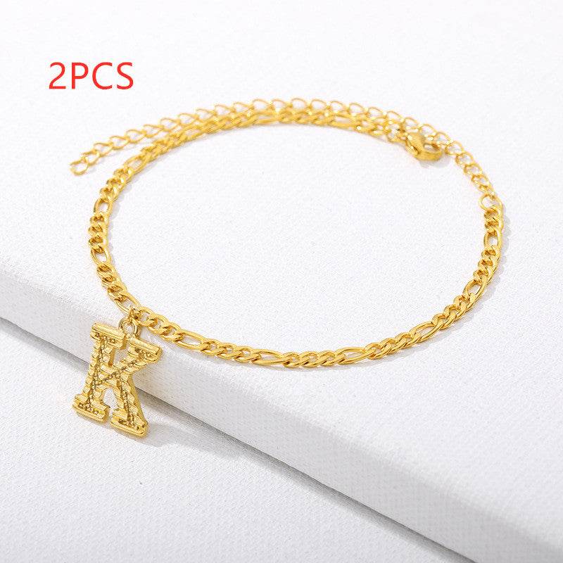 26 English alphabet anklets - Mubimart
