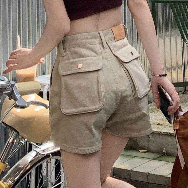 Summer Thin High Waist Slim Workwear Denim Shorts For Women - Mubimart