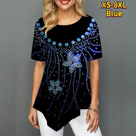 Printed Shirt Loose T-shirt Plus Size Shirt - Mubimart