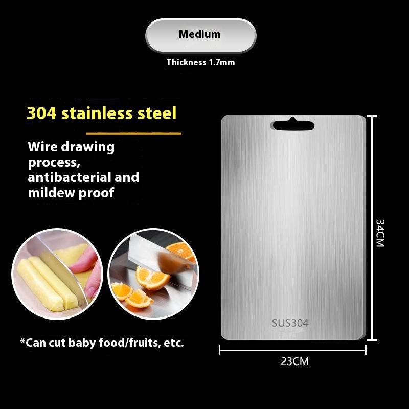 Thick Double-sided 304 Stainless Steel Cutting Board - Mubimart