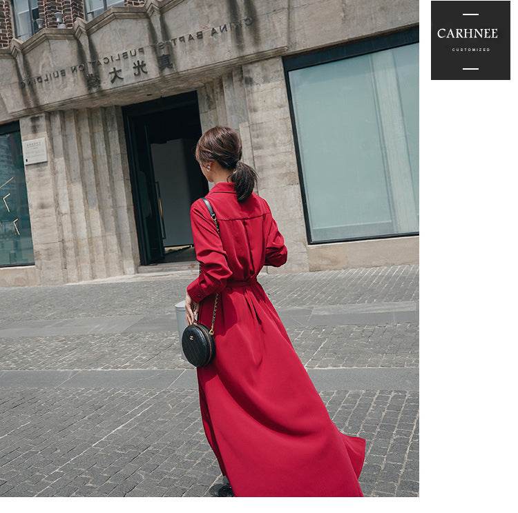 Waist shirt dress - Mubimart