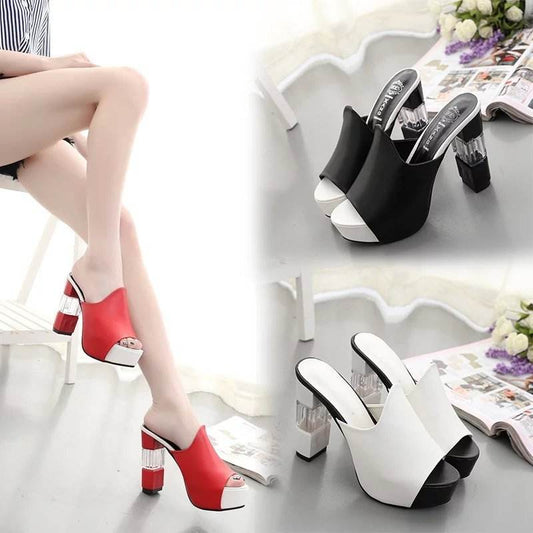 Block high heel platform sandals - Mubimart