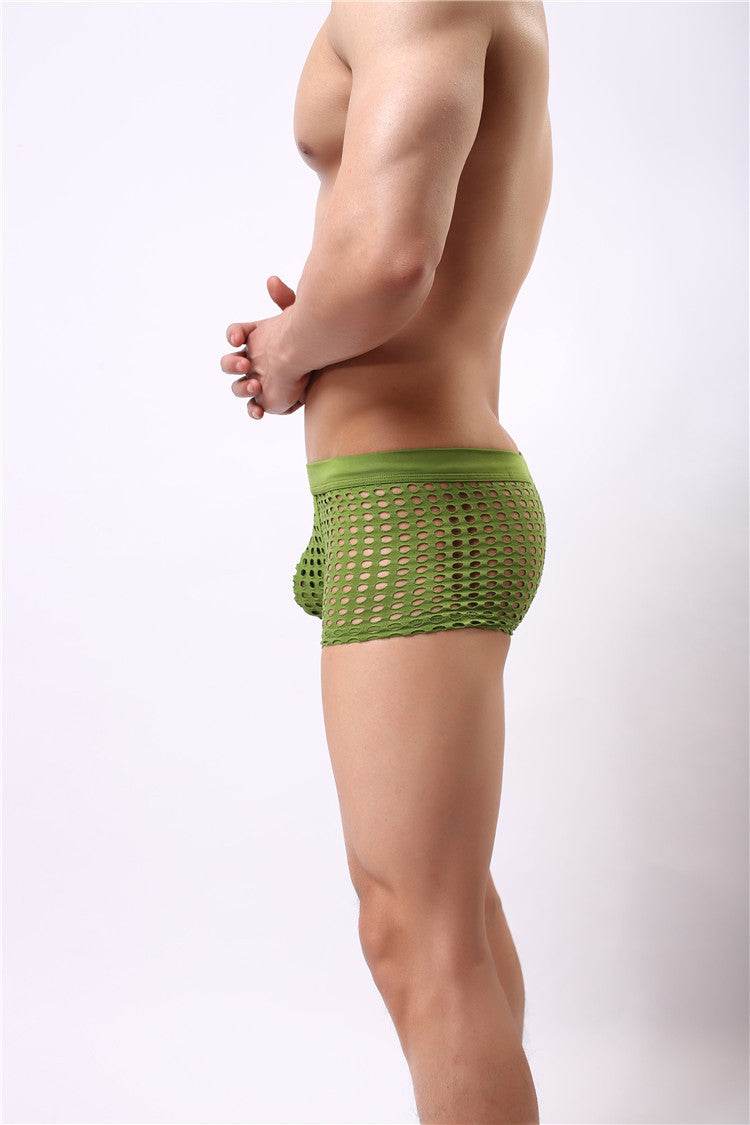 Mesh boxer briefs hollowed out - Mubimart