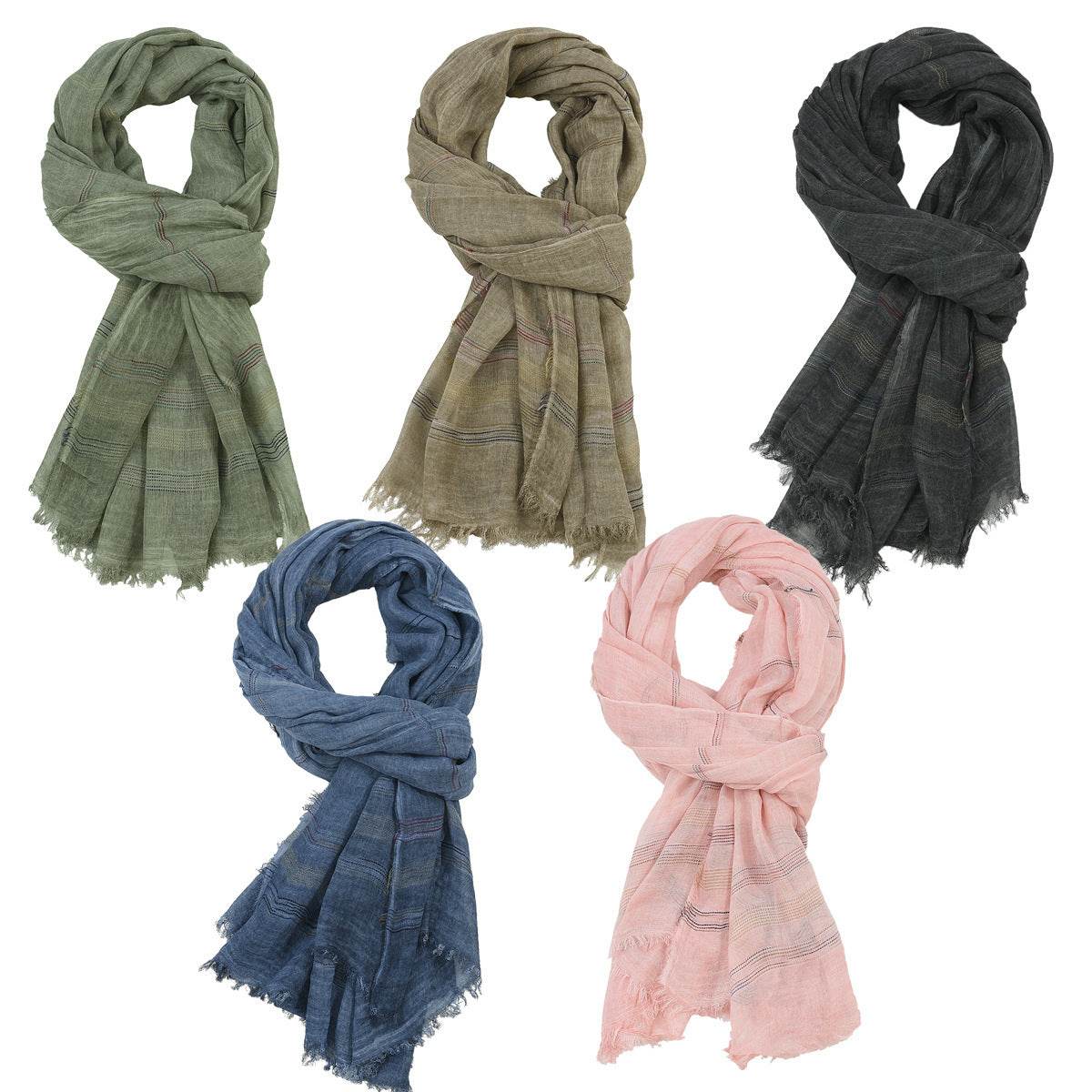 New Yarn-dyed Striped Scarf For Men - Mubimart