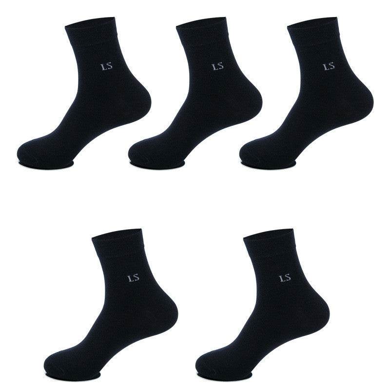 5 Pairs High Quality Casual Men's Business Socks For Men Cotton Brand Crew Autumn Winter Black White Socks - Mubimart