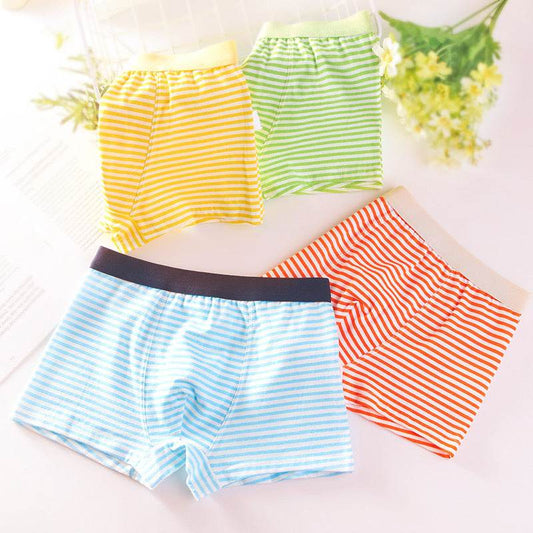 Class A Cotton Boxer Stripe Boxer Children's Briefs - Mubimart