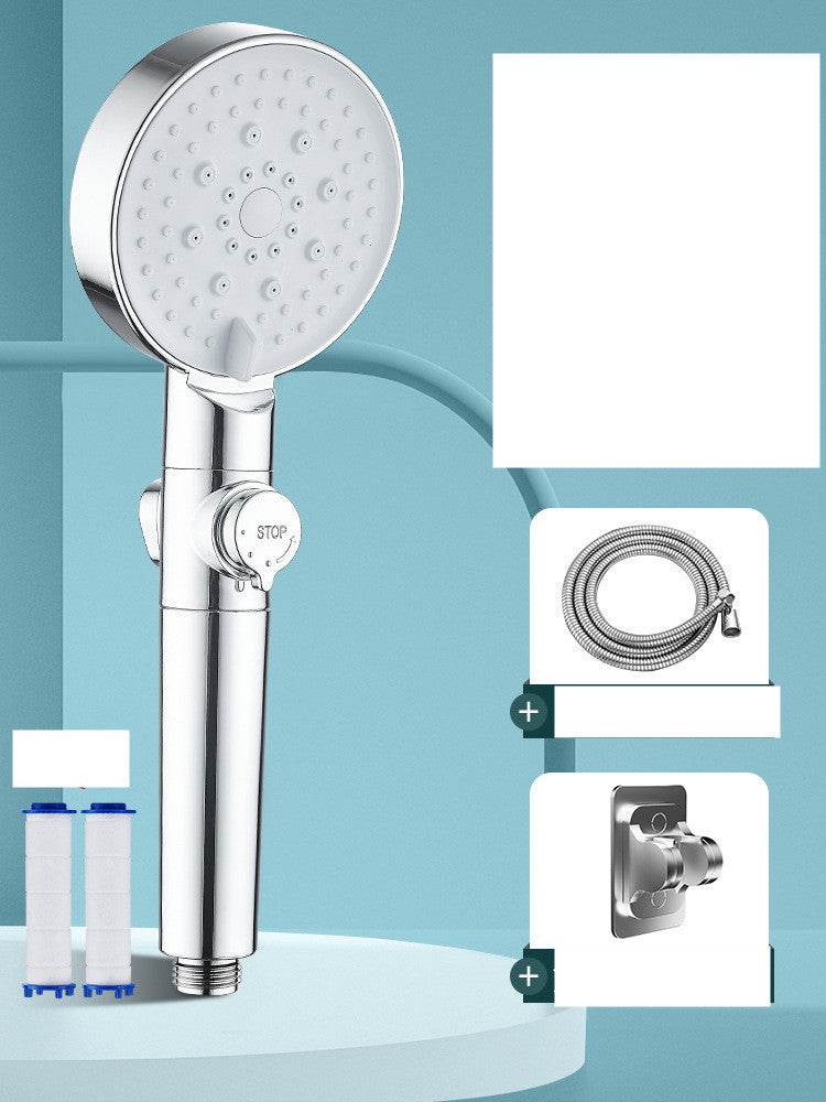 Shower Nozzle Booster Pressurized Set Bath Shower Shower Head - Mubimart