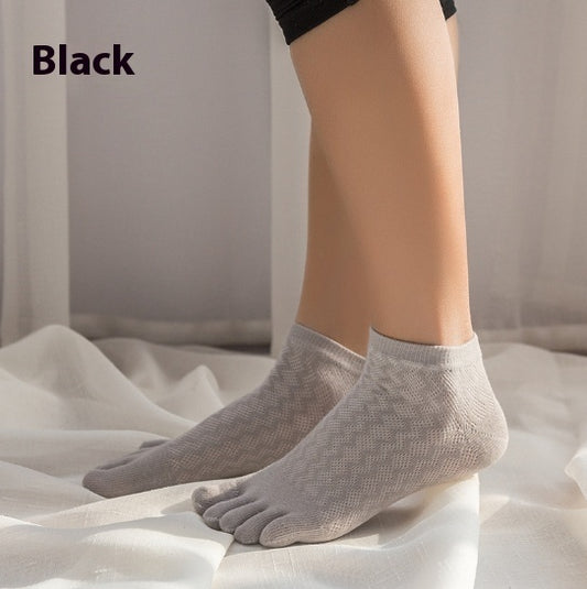 Women's Thin Summer Pure Cotton Toe Socks Plain Toe Socks
