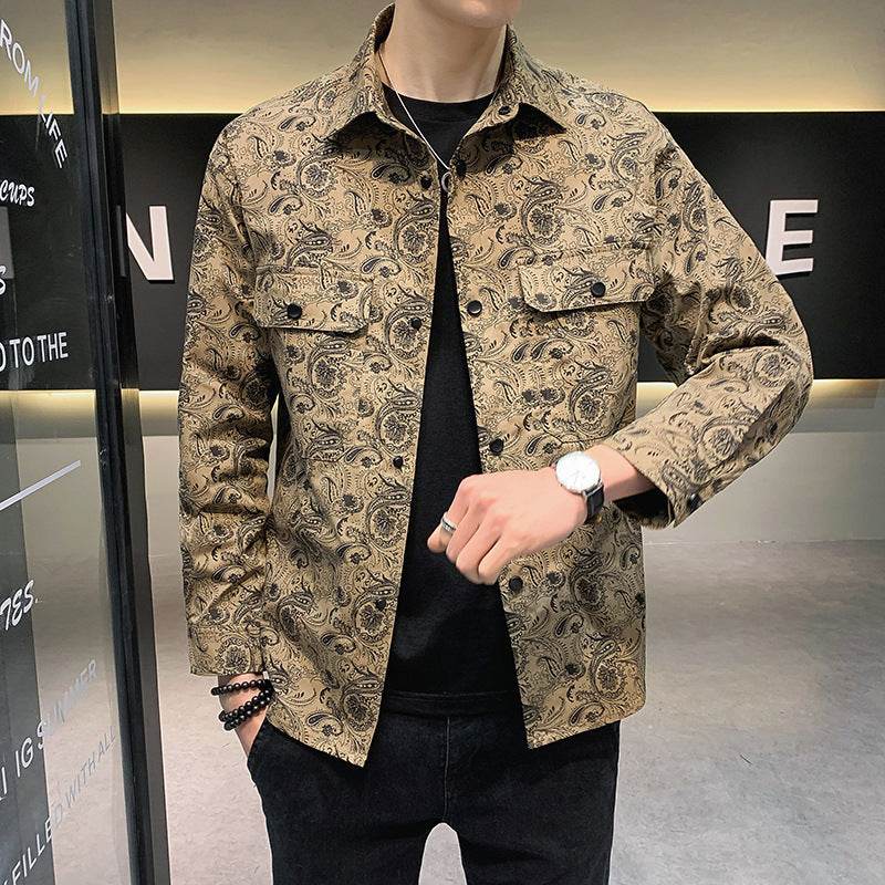 Trendy Slim Spring Thin Shirt Jacket Youth Handsome Loose Jacket - Mubimart