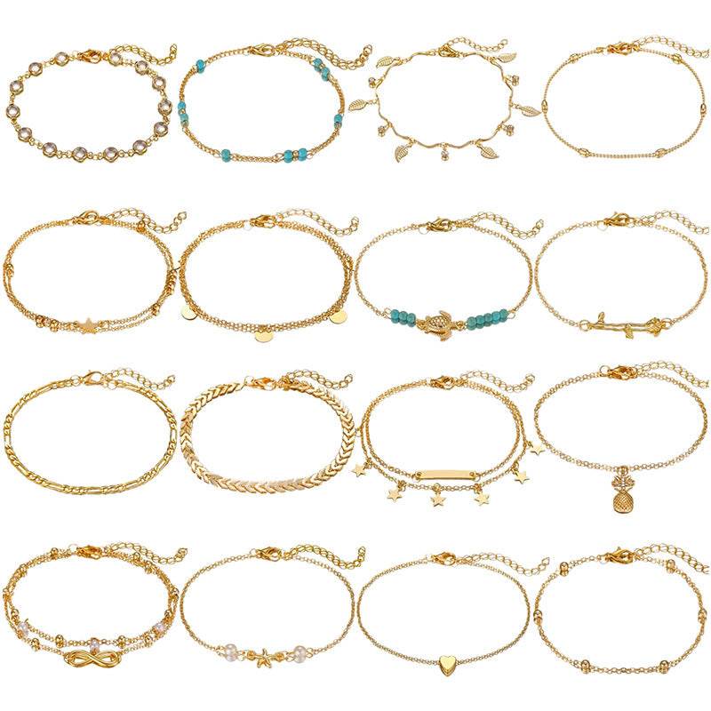 A Variety Of Combination Anklets - Mubimart