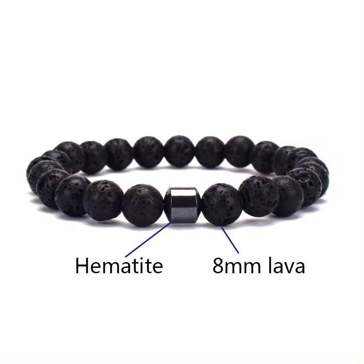 Natural Gemstone Bracelet Vintage Stone Beads Men Women Jewelry - Mubimart