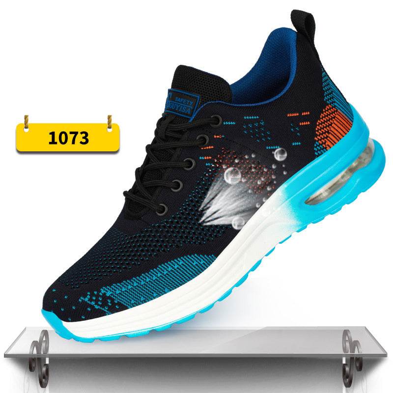 Indestructible Steel Toe Work Shoes Men Sneakers Fashion Air Cushion Safety Shoes - Mubimart