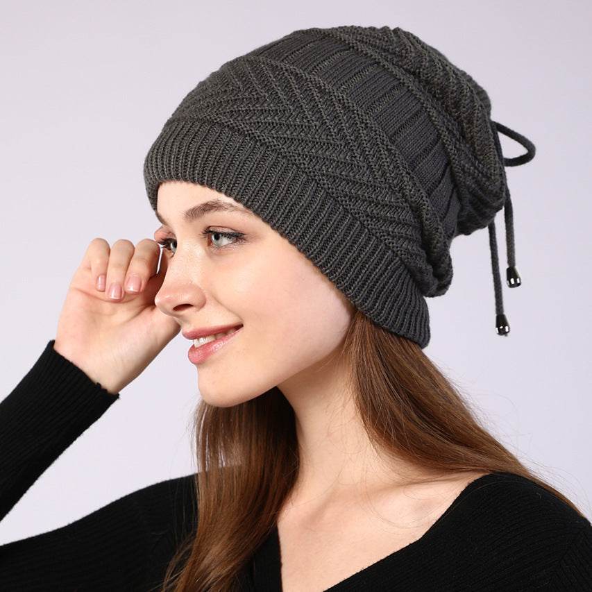 Winter Baotou hats plus velvet knitted men and women pullovers - Mubimart