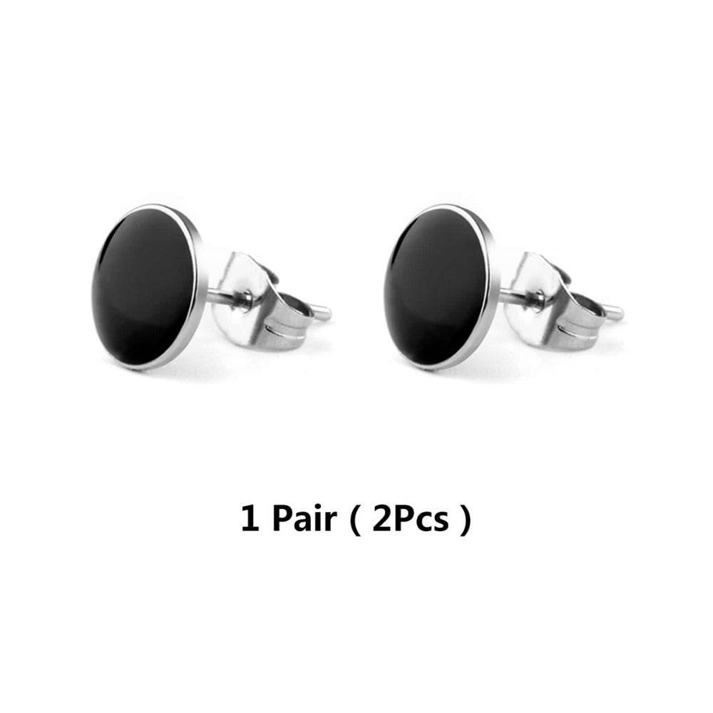 1 Pair Of Pierced Earrings For Men And Women Punk Stainless Steel Earrings Hip Hop Fashion Earrings Party Date Holiday Gifts - Mubimart