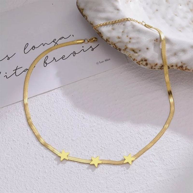 Stainless Steel Necklaces Gothic Blade Snake Chains Stars Choker Statement Light Luxury Temperament Necklace For Women Jewelry - Mubimart