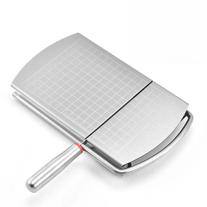 Multifunctional Slicer Butter Cheese Ham Sausage Slicer Kitchen Gadgets Stainless Steel Cutting Board With Silicone Suction Base - Mubimart