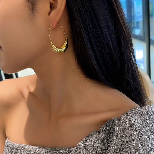 Women's Sailboat-shaped Embossed Large Earrings