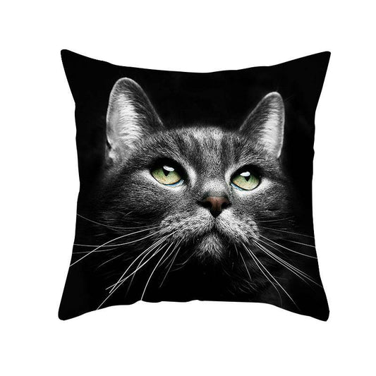 Black Cat Printed Christmas Cushion Covers Pillow Cover Pillowcases - Mubimart