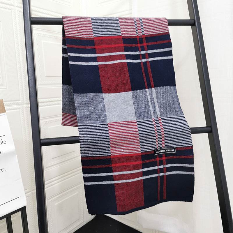 Spring-autumn-winter Knitted Scarf Men Dongdaemun Korean Youth Art - Mubimart