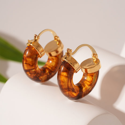 Fashion Resin U-shaped Geometric Earrings For Women