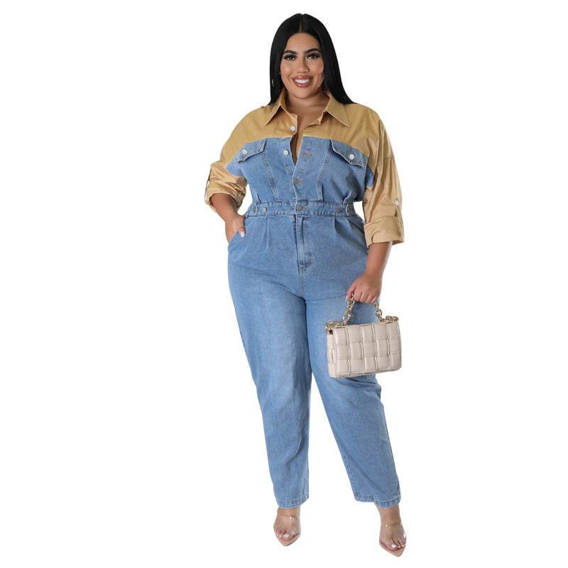 Plus Size Women's Long Jumpsuit - Mubimart